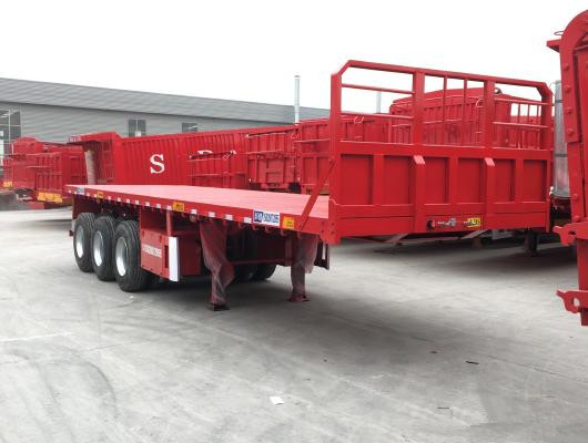 Semi-remolque resistente de la Bajo-cama del plano el 13m para el uso del envase de la fábrica