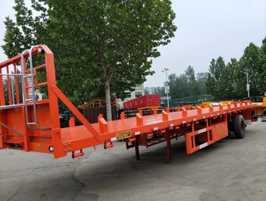 Semi-remolque resistente de la Bajo-cama del plano el 13m para el uso del envase de la fábrica