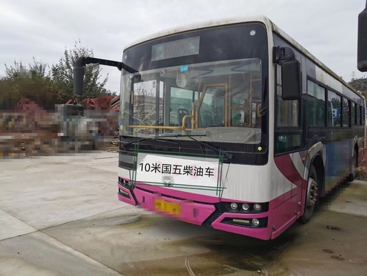 el 12m 30 asientos Hengtong usado transporta el autobús escolar diesel de lujo de la ciudad del motor posterior