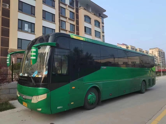 Coche de lujo Green Color de los asientos de los autobuses de larga distancia 55 2017 autobús ZK6127 de Yutong de la mano de la transmisión manual segunda del año