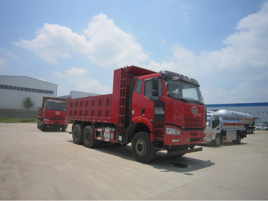 Cilindros planos usados FAW Tipper Truck RHD del estándar de emisión del EURO II de la cabina del modo de la impulsión de los camiones volquete 6×4 6