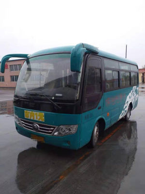 Autobús usado impulsión diesel usado del pasajero de la mano izquierda de Front Engine Steel Chassis Euro V de los asientos de Mini Bus Yutong ZK6609D 19