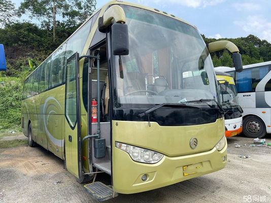 Dragon Used Coach Bus de oro 47 puertas del euro III de acero del chasis del motor de Hino J08E de los asientos solas