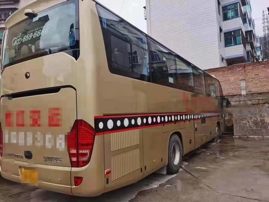 El autobús usado 2018 años Yutong utilizó color de oro diesel del aire/acondicionado de la ayuda del autobús Zk6122 50 Seat Lhd del viaje